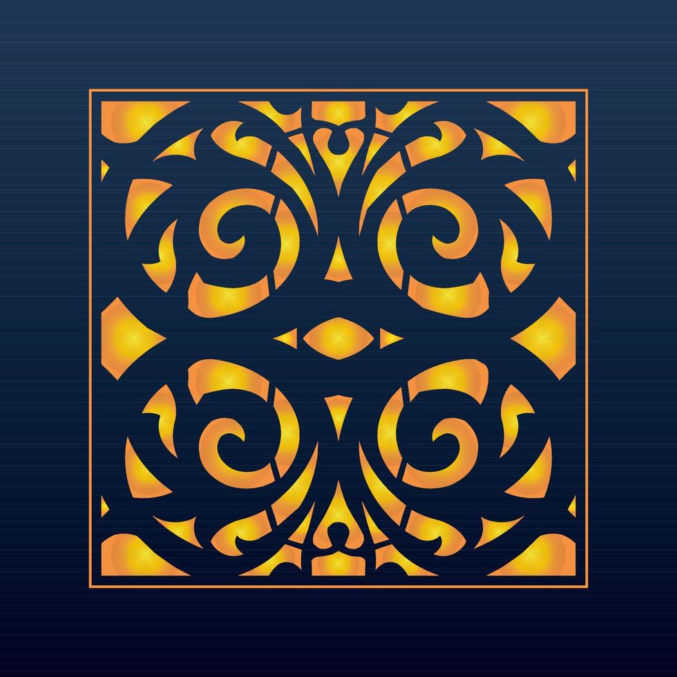 Decorative Abstract Geometric Background Gold Arabic Ornament Die Cut Pattern vector