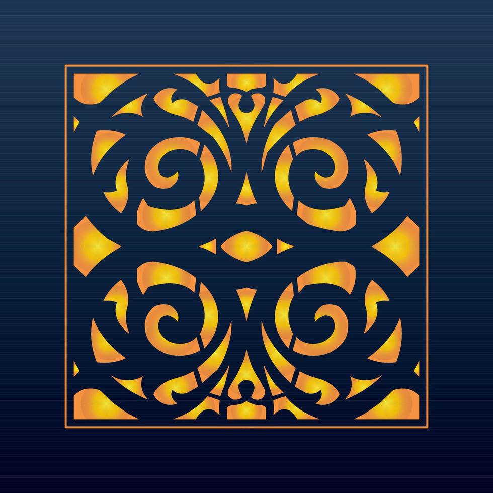 Decorative Abstract Geometric Background Gold Arabic Ornament Die Cut Pattern vector