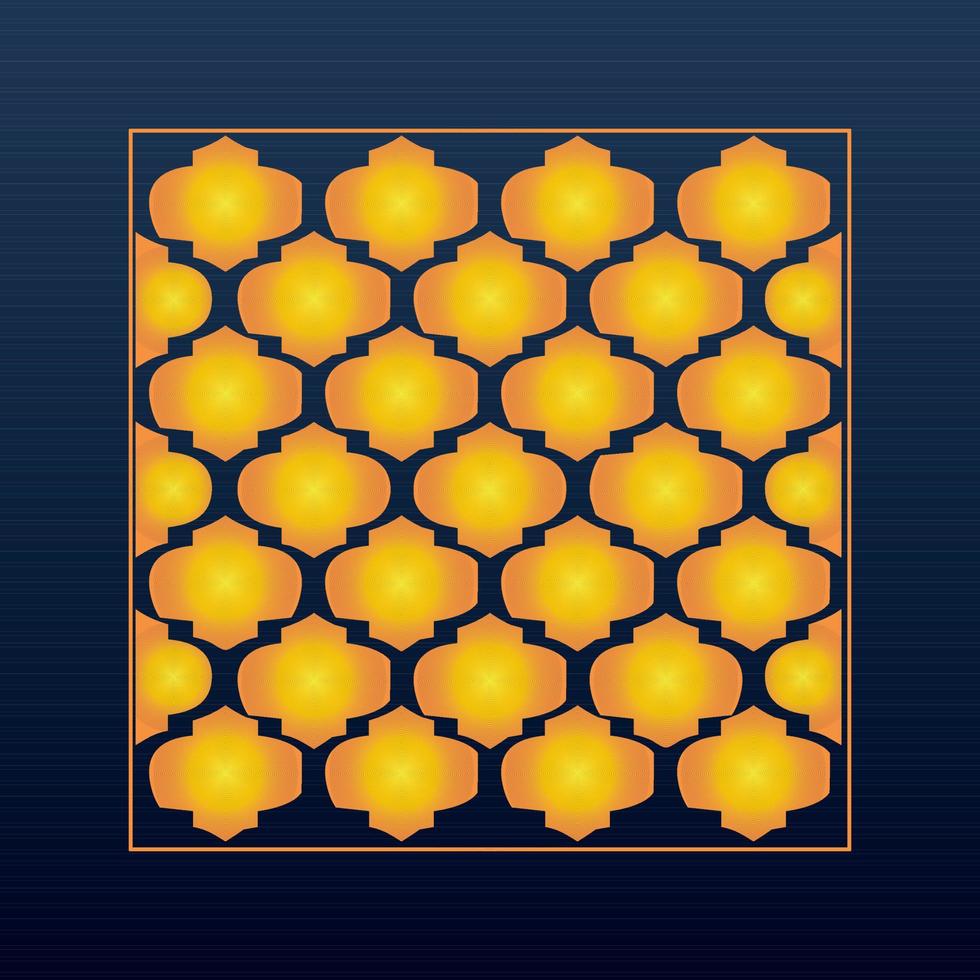 Decorative Abstract Geometric Background Gold Arabic Ornament Die Cut Pattern vector