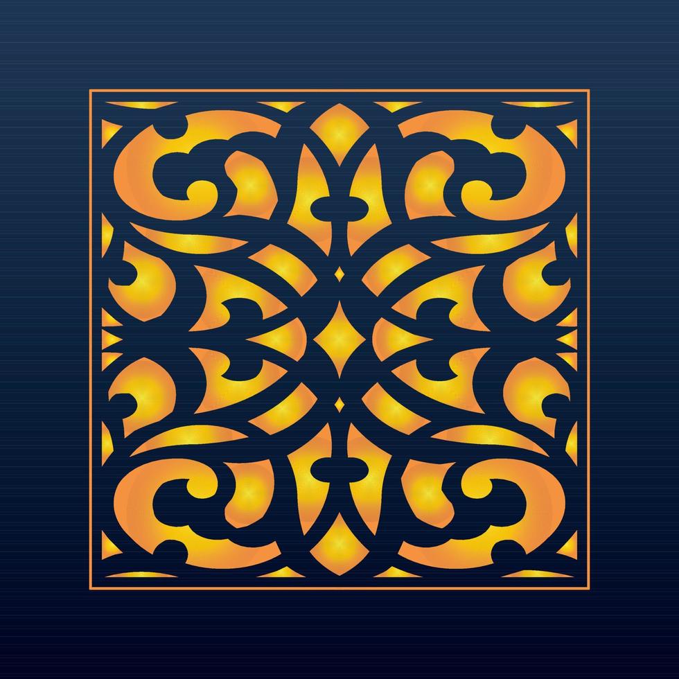 Decorative Abstract Geometric Background Gold Arabic Ornament Die Cut Pattern vector