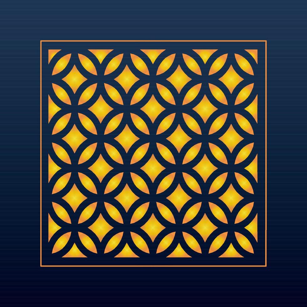 fondo geométrico abstracto decorativo ornamento árabe dorado patrón troquelado vector