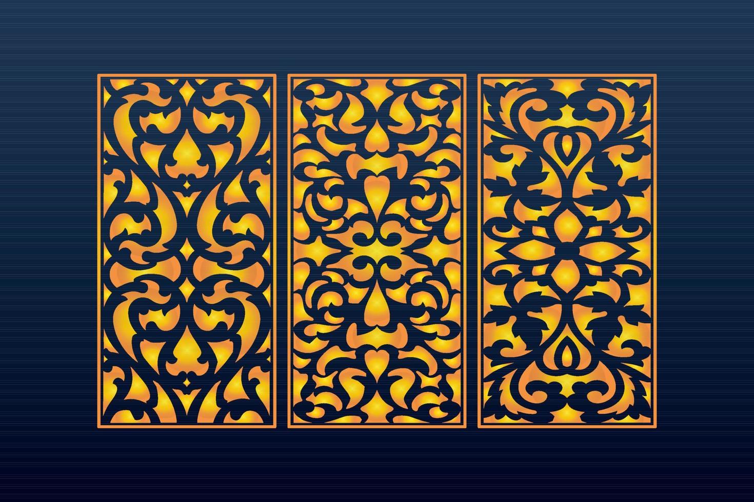 Decorative Abstract Geometric islamic Background Elegant Ornaments Card Cnc Cut vector