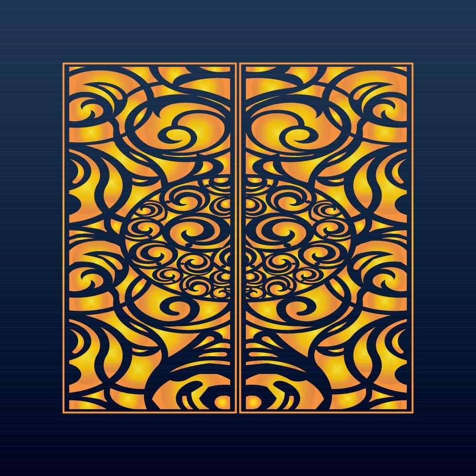 Decorative Abstract Geometric Background Gold Arabic Ornament Die Cut Pattern vector
