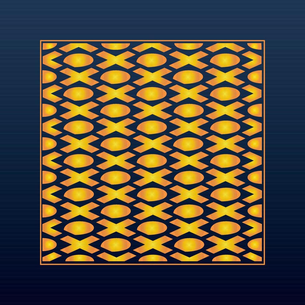 Decorative Abstract Geometric Background Gold Arabic Ornament Die Cut Pattern vector