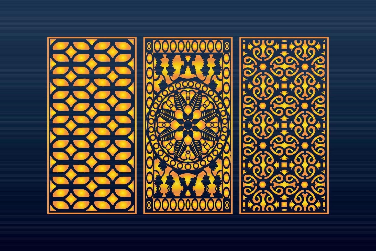 Decorative Abstract Geometric islamic Background Elegant Ornaments Card Cnc Cut vector