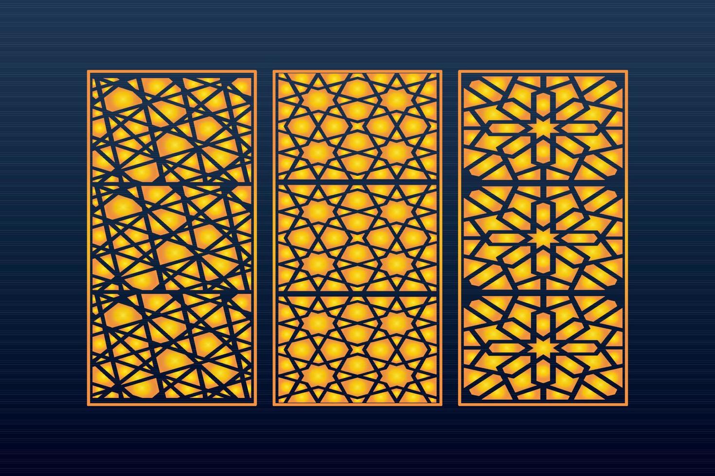 Decorative Abstract Geometric islamic Background Elegant Ornaments Card Cnc Cut vector