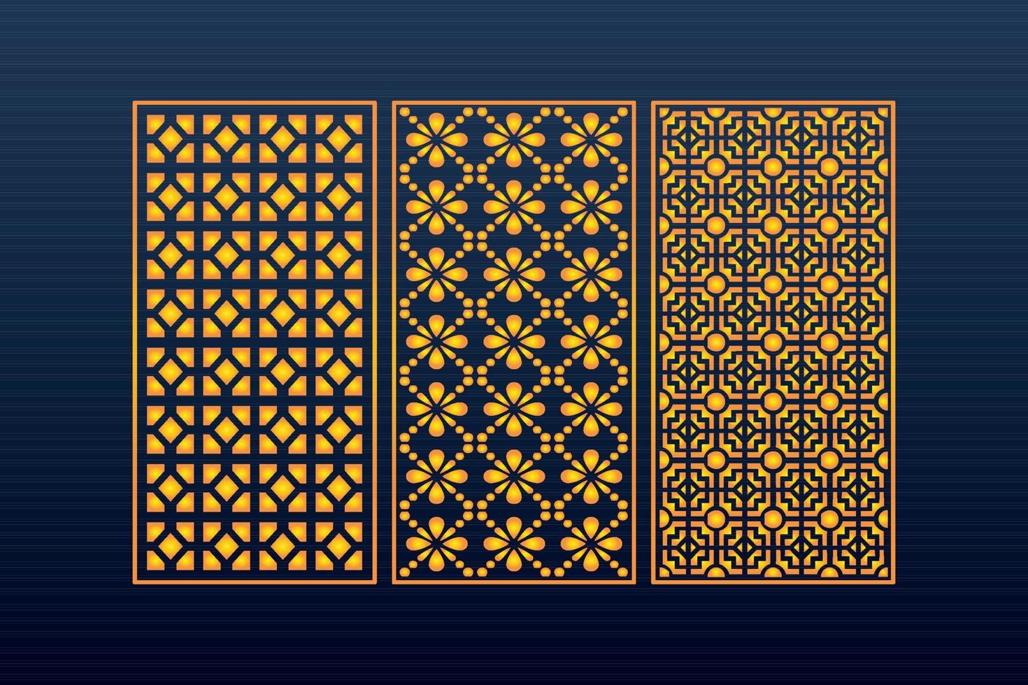 Decorative Abstract Geometric islamic Background Elegant Ornaments Card Cnc Cut vector