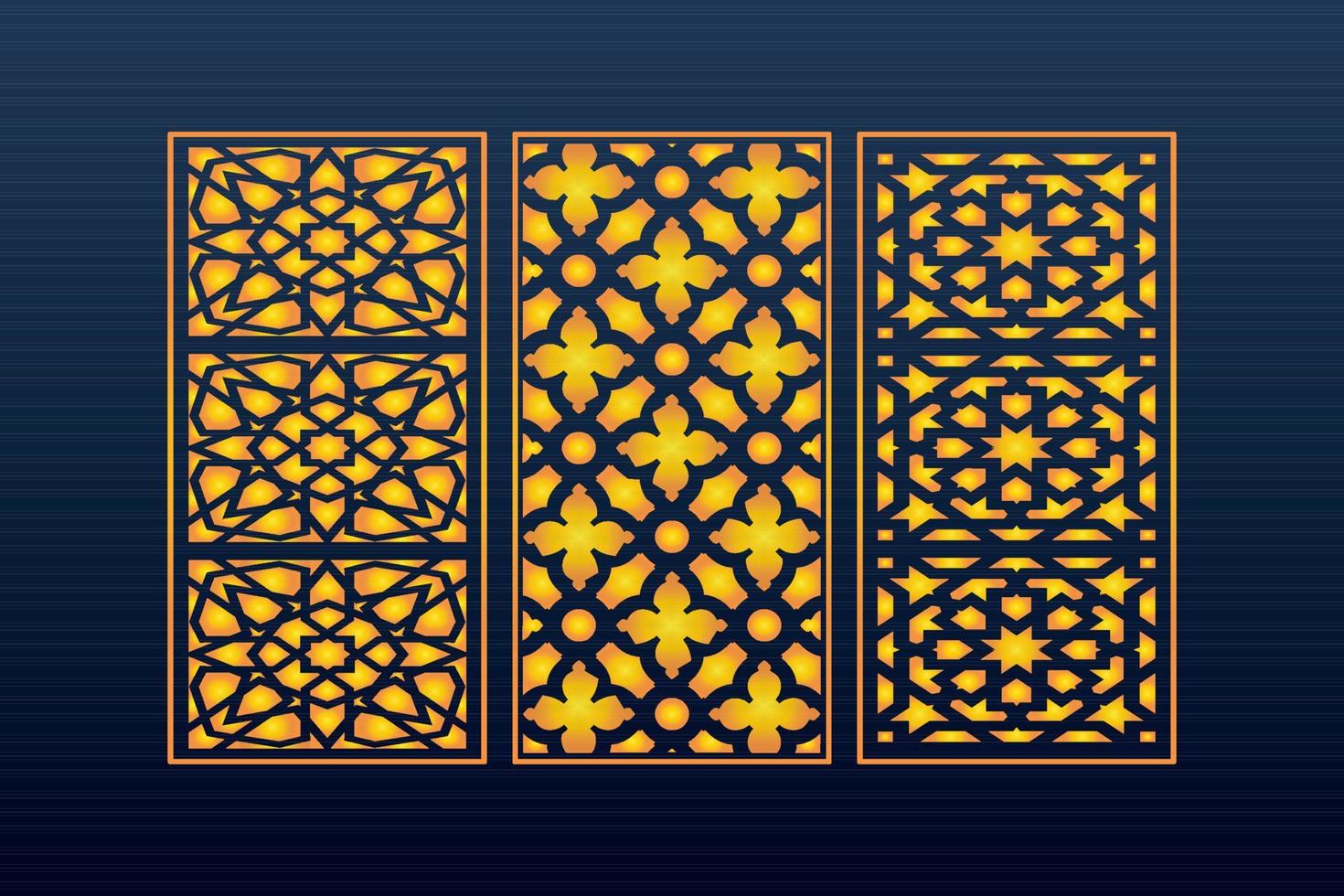 Decorative Abstract Geometric islamic Background Elegant Ornaments Card Cnc Cut vector