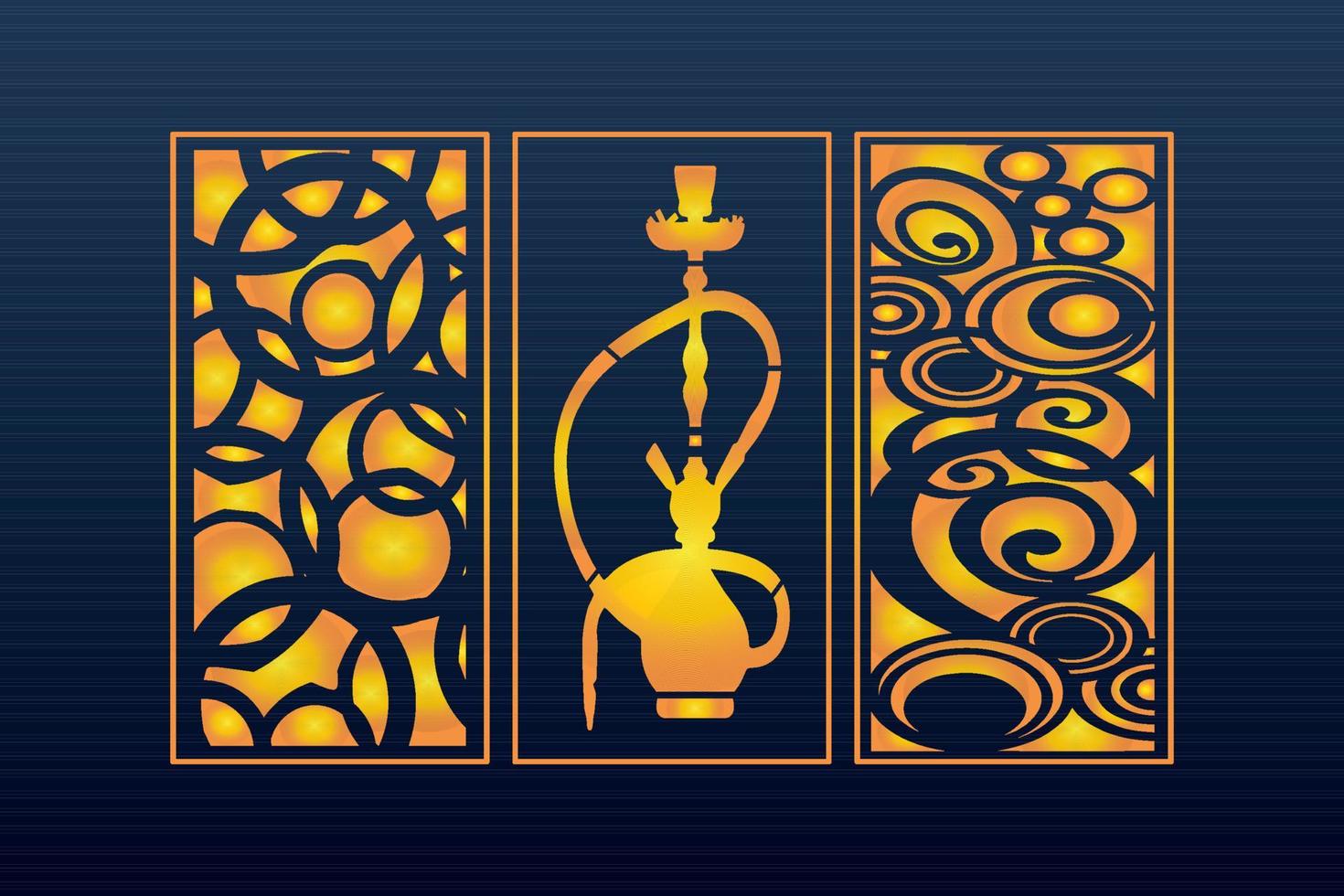 Decorative Abstract Geometric islamic Background Elegant Ornaments Card Cnc Cut vector