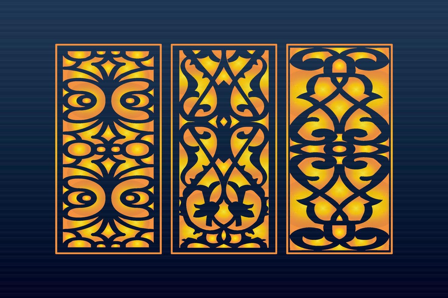 Decorative Abstract Geometric islamic Background Elegant Ornaments Card Cnc Cut vector