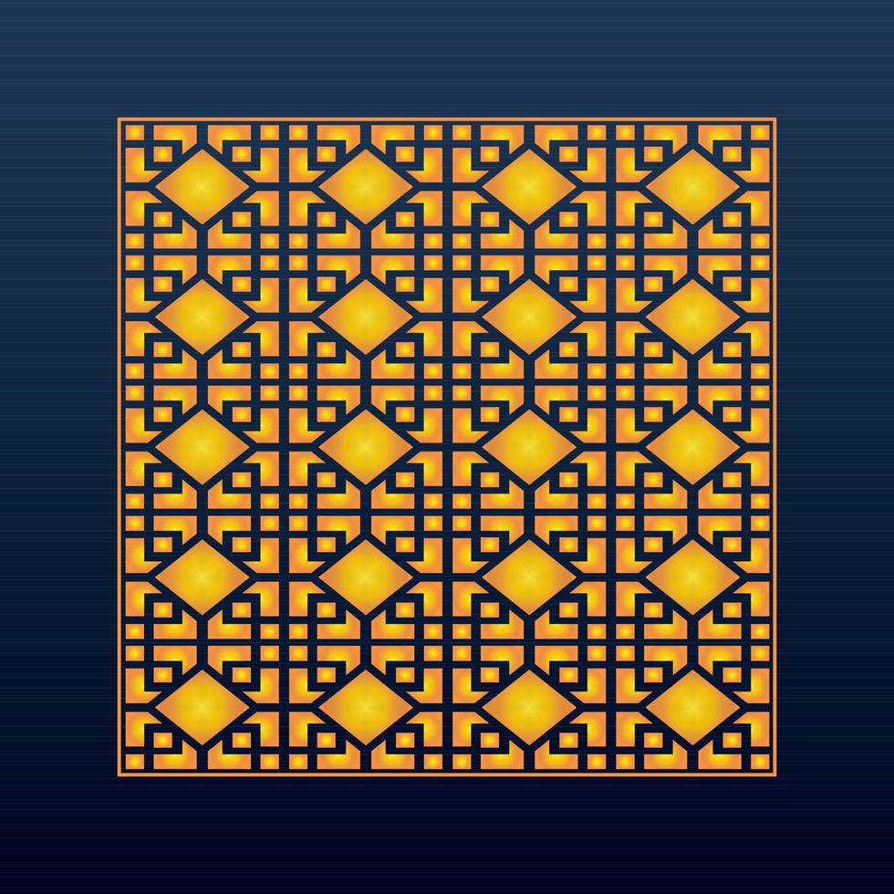 Decorative Abstract Geometric Background Gold Arabic Ornament Die Cut Pattern vector