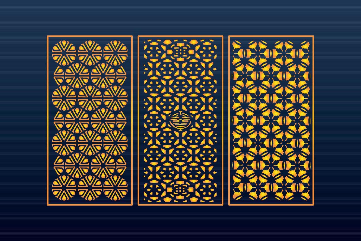 Decorative Abstract Geometric islamic Background Elegant Ornaments Card Cnc Cut vector