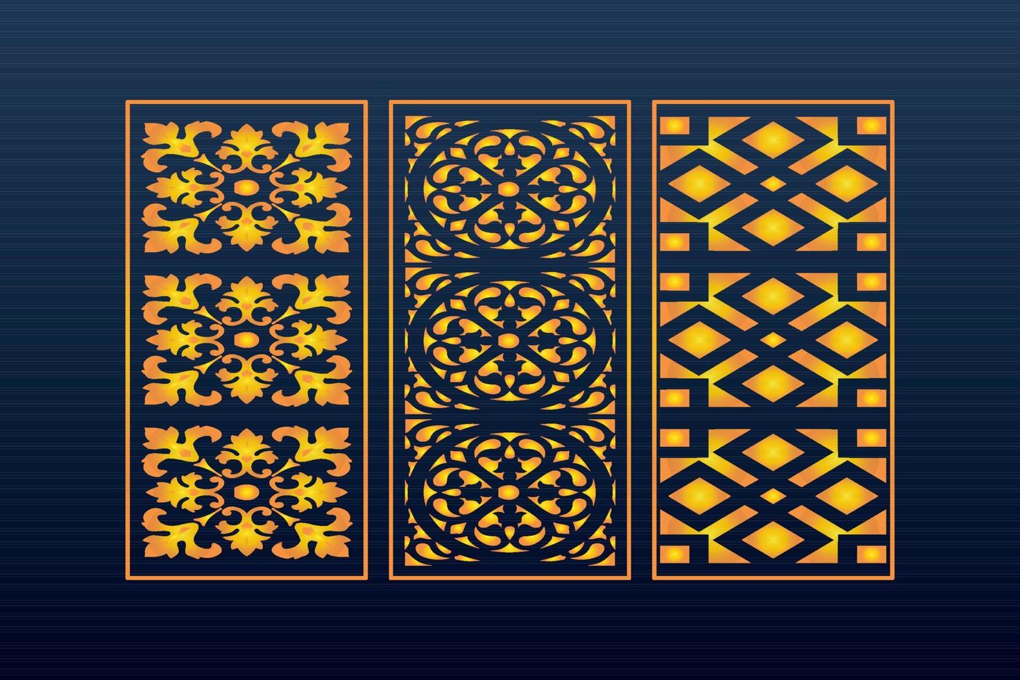 Decorative Abstract Geometric islamic Background Elegant Ornaments Card Cnc Cut vector