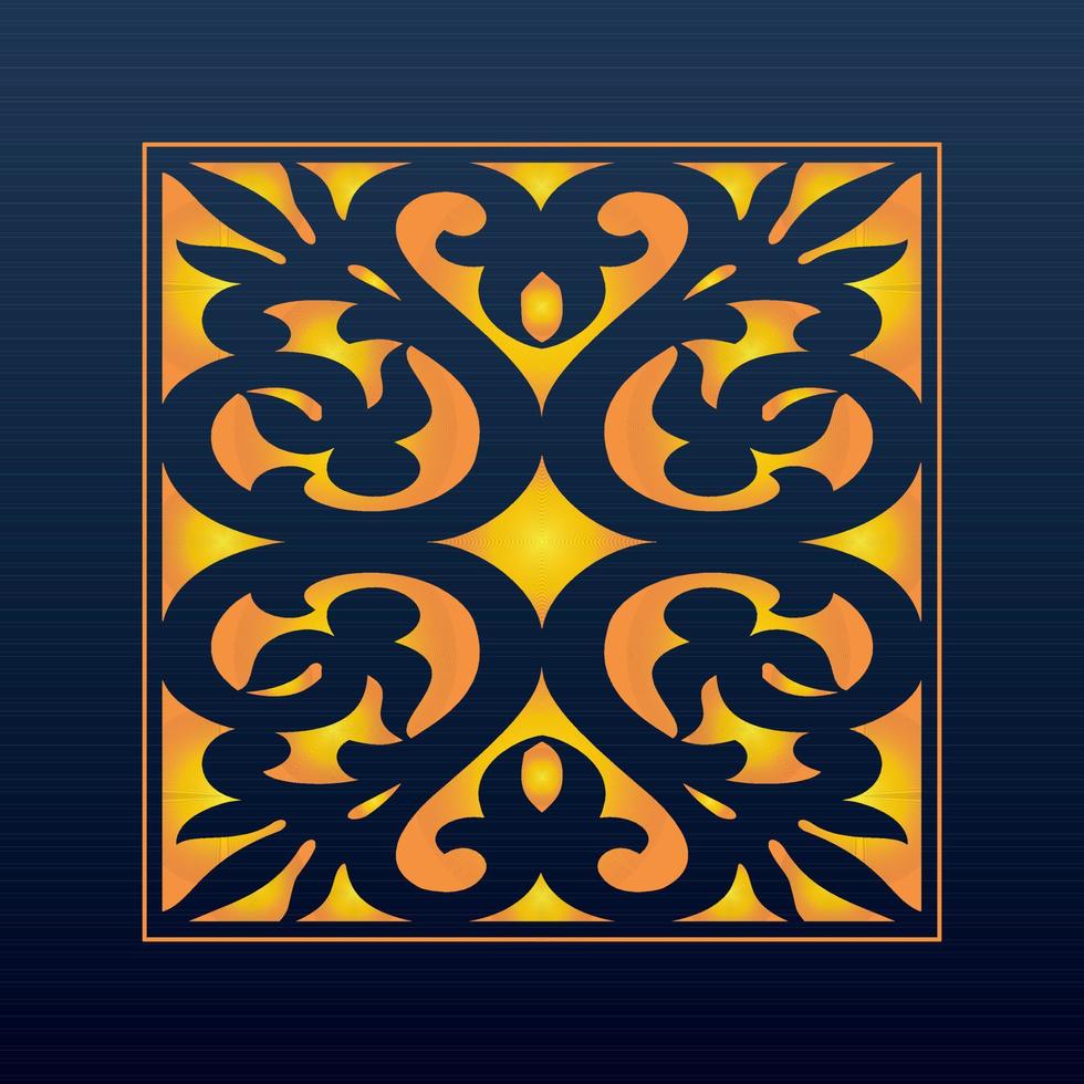 Decorative Abstract Geometric Background Gold Arabic Ornament Die Cut Pattern vector