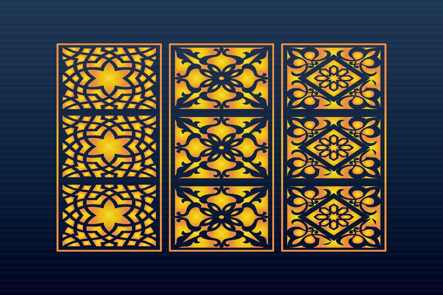 Decorative Abstract Geometric islamic Background Elegant Ornaments Card Cnc Cut vector