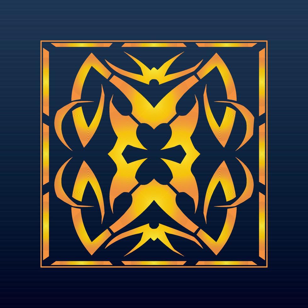 Decorative Abstract Geometric Background Gold Arabic Ornament Die Cut Pattern vector