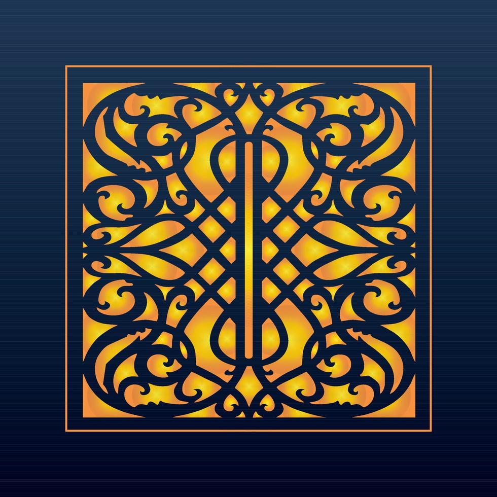 Decorative Abstract Geometric Background Gold Arabic Ornament Die Cut Pattern vector