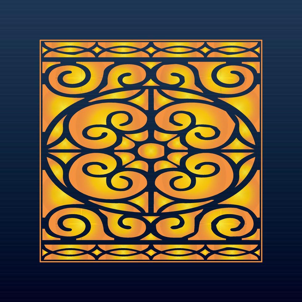 Decorative Abstract Geometric Background Gold Arabic Ornament Die Cut Pattern vector