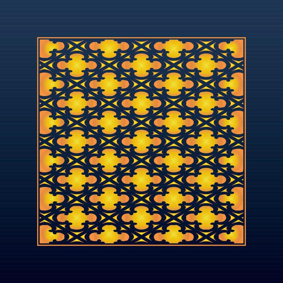 Decorative Abstract Geometric Background Gold Arabic Ornament Die Cut Pattern vector