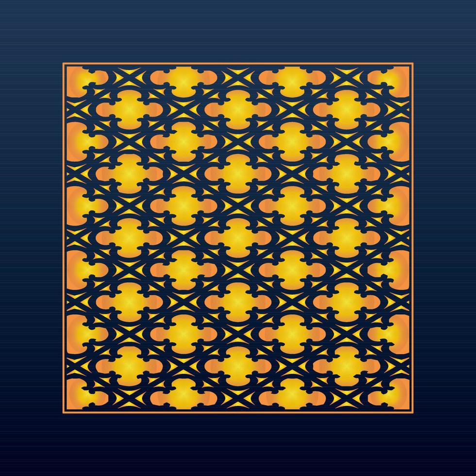 fondo geométrico abstracto decorativo ornamento árabe dorado patrón troquelado vector