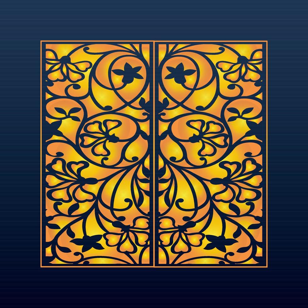 Decorative Abstract Geometric Background Gold Arabic Ornament Die Cut Pattern vector