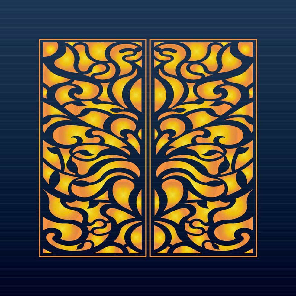 Decorative Abstract Geometric Background Gold Arabic Ornament Die Cut Pattern vector