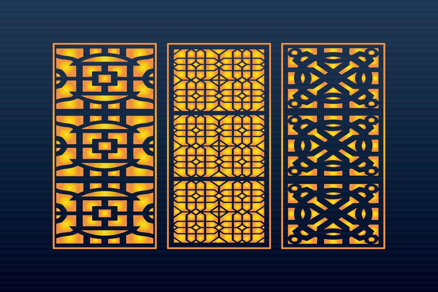 Decorative Abstract Geometric islamic Background Elegant Ornaments Card Cnc Cut vector