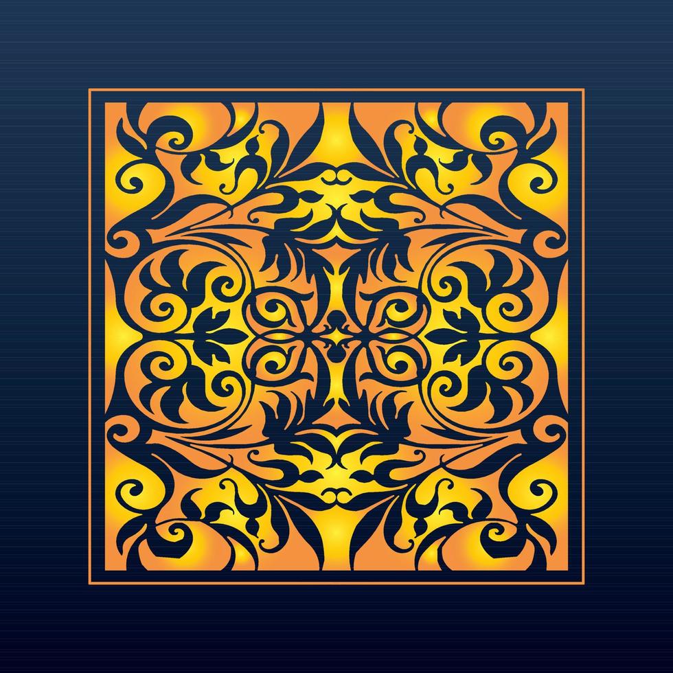 Decorative Abstract Geometric Background Gold Arabic Ornament Die Cut Pattern vector
