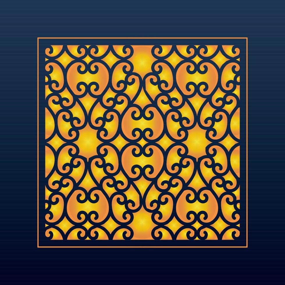 Decorative Abstract Geometric Background Gold Arabic Ornament Die Cut Pattern vector
