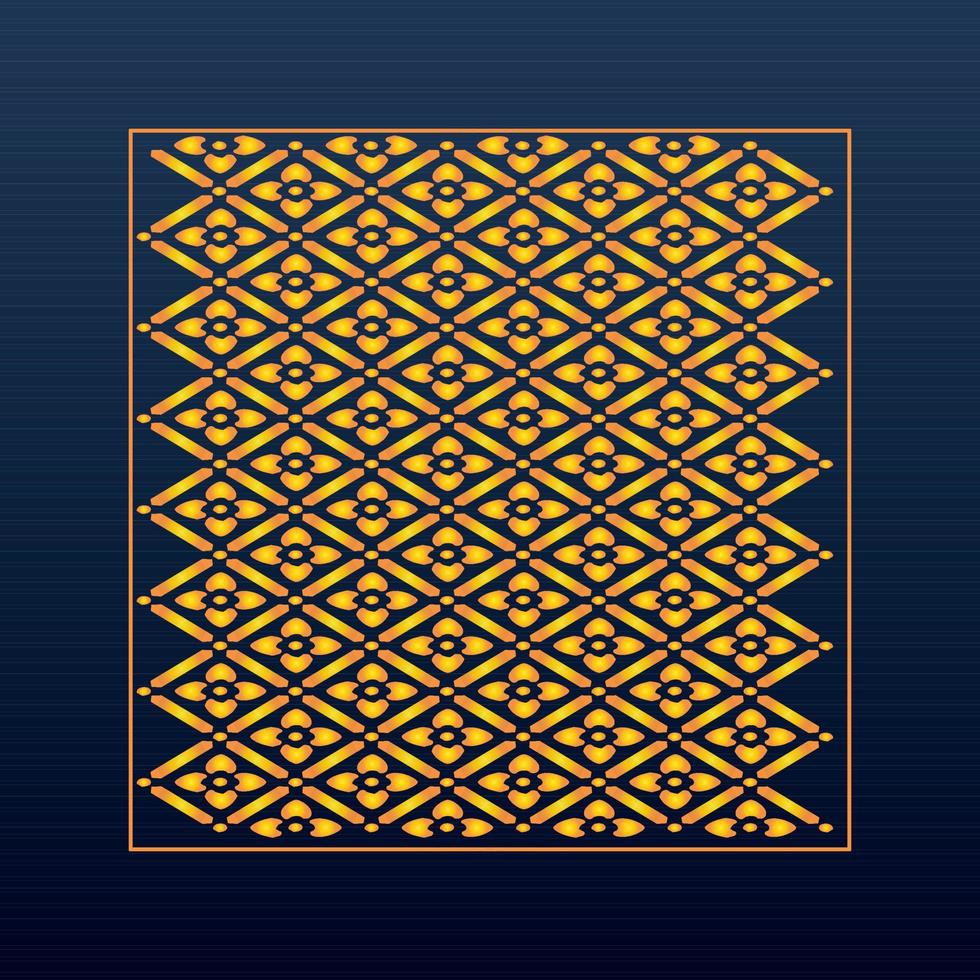 Decorative Abstract Geometric Background Gold Arabic Ornament Die Cut Pattern vector