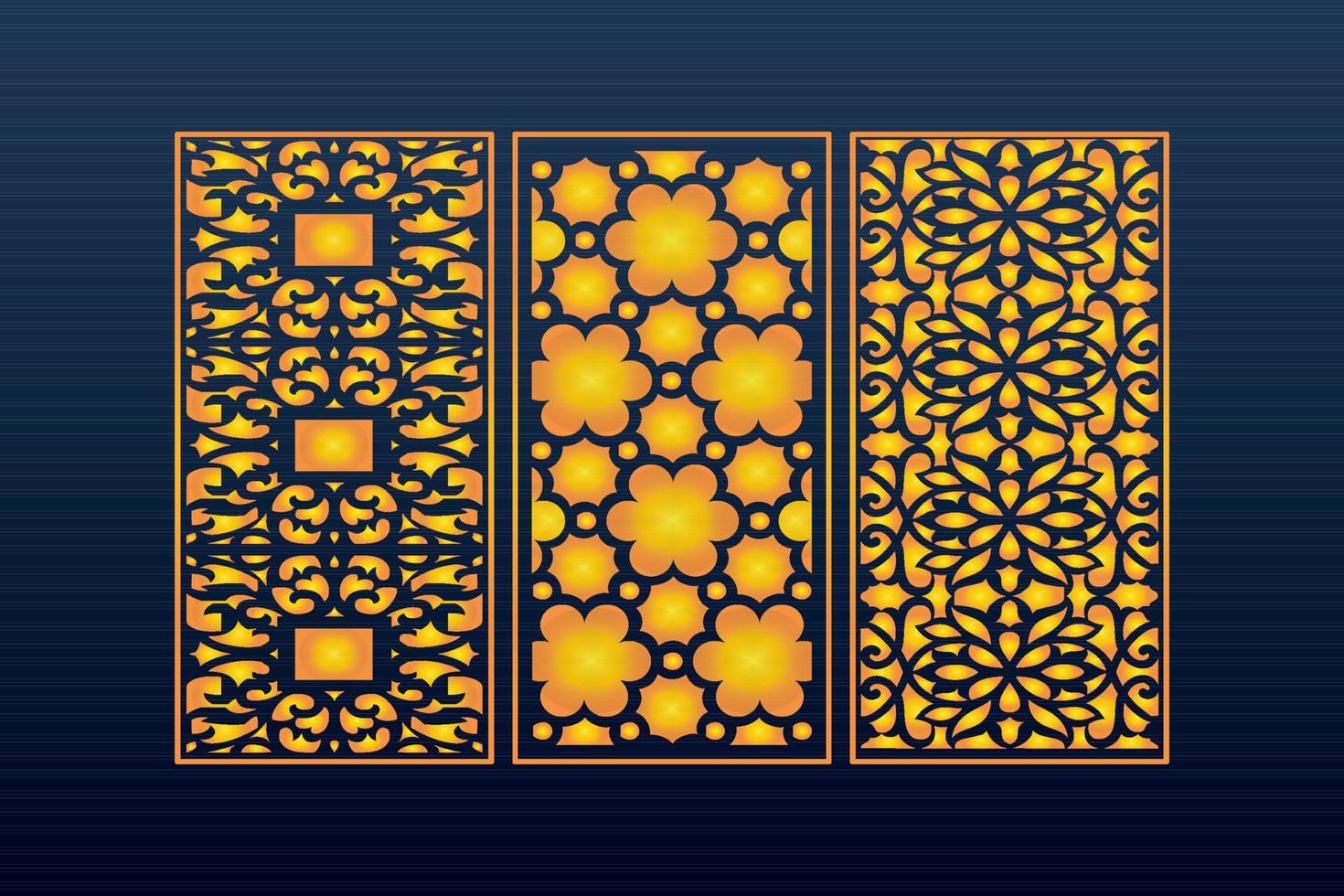 Decorative Abstract Geometric islamic Background Elegant Ornaments Card Cnc Cut vector