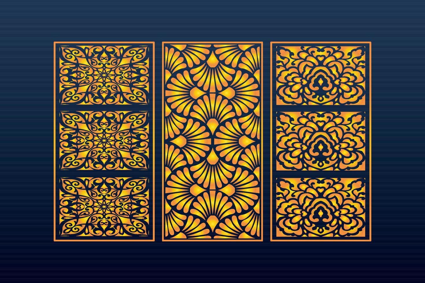 Decorative Abstract Geometric islamic Background Elegant Ornaments Card Cnc Cut vector