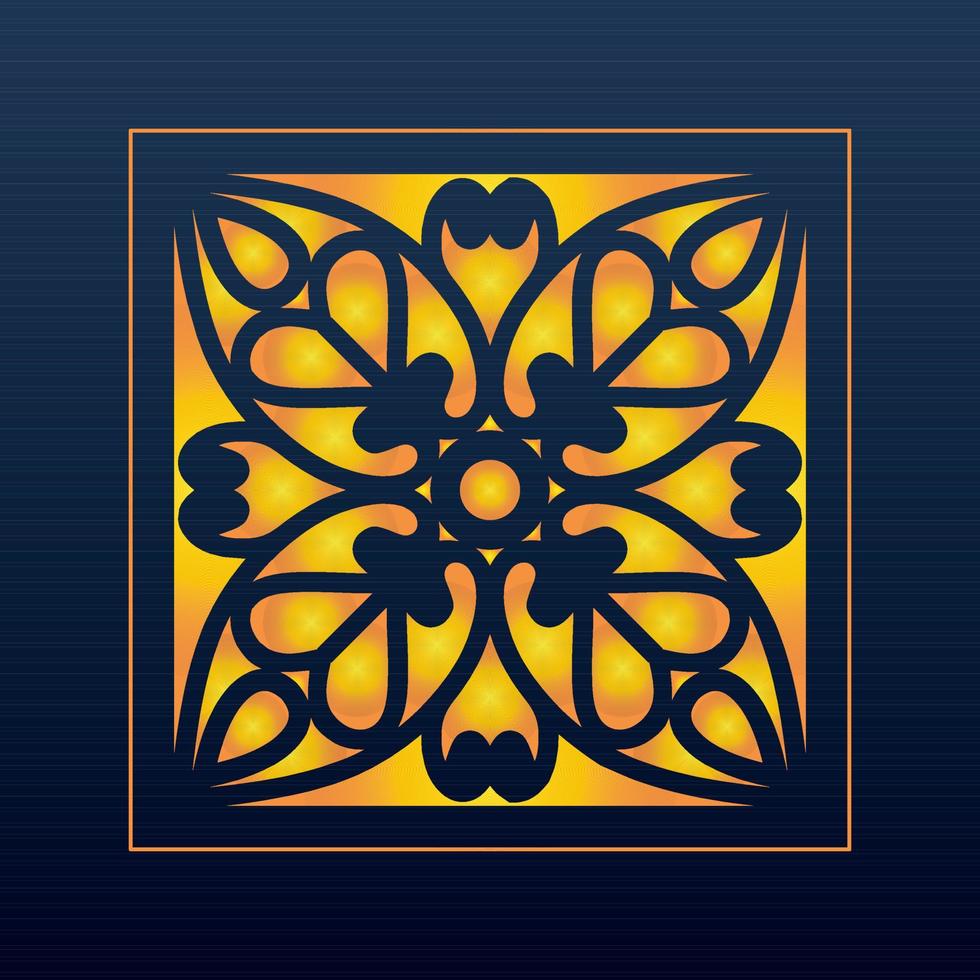 Decorative Abstract Geometric Background Gold Arabic Ornament Die Cut Pattern vector