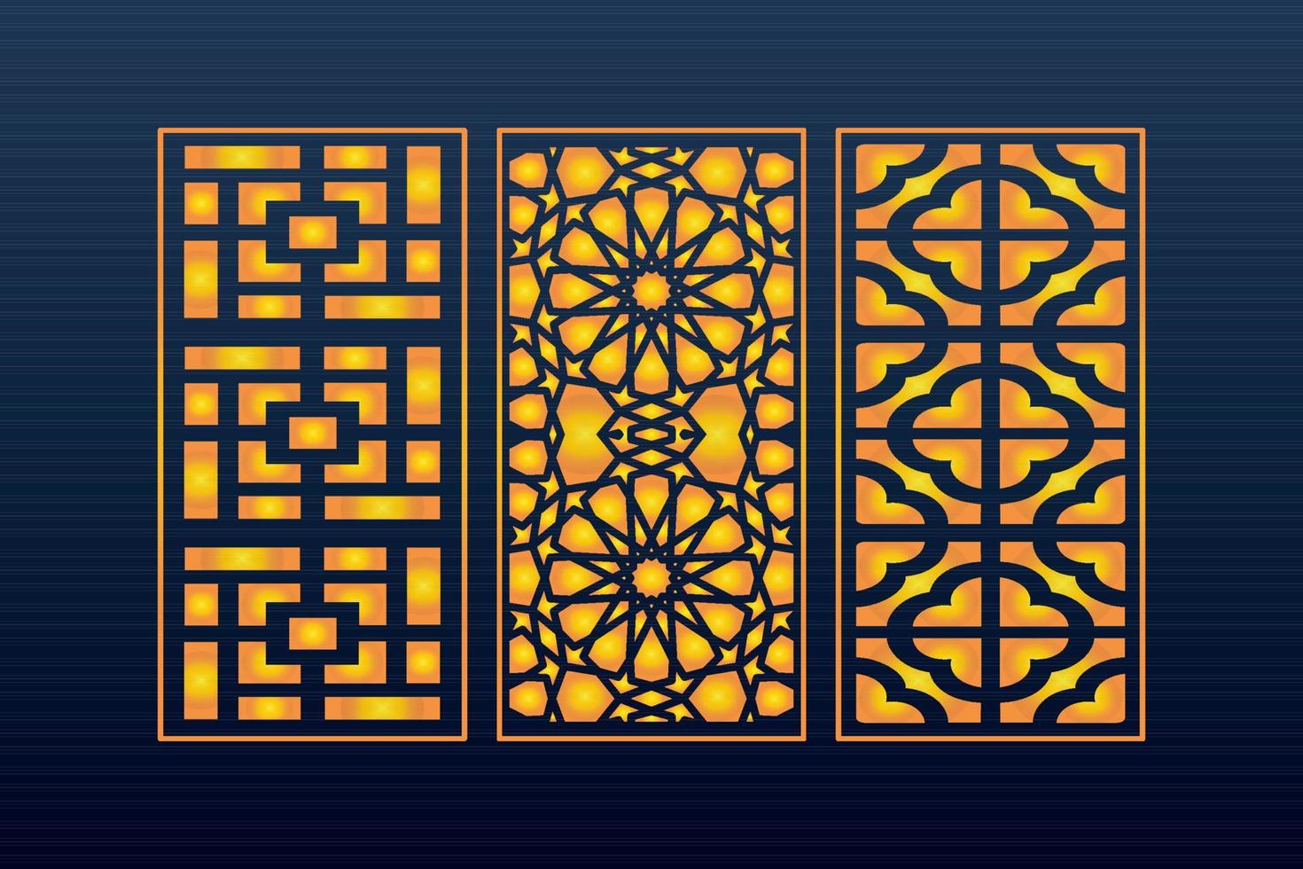 Decorative Abstract Geometric islamic Background Elegant Ornaments Card Cnc Cut vector