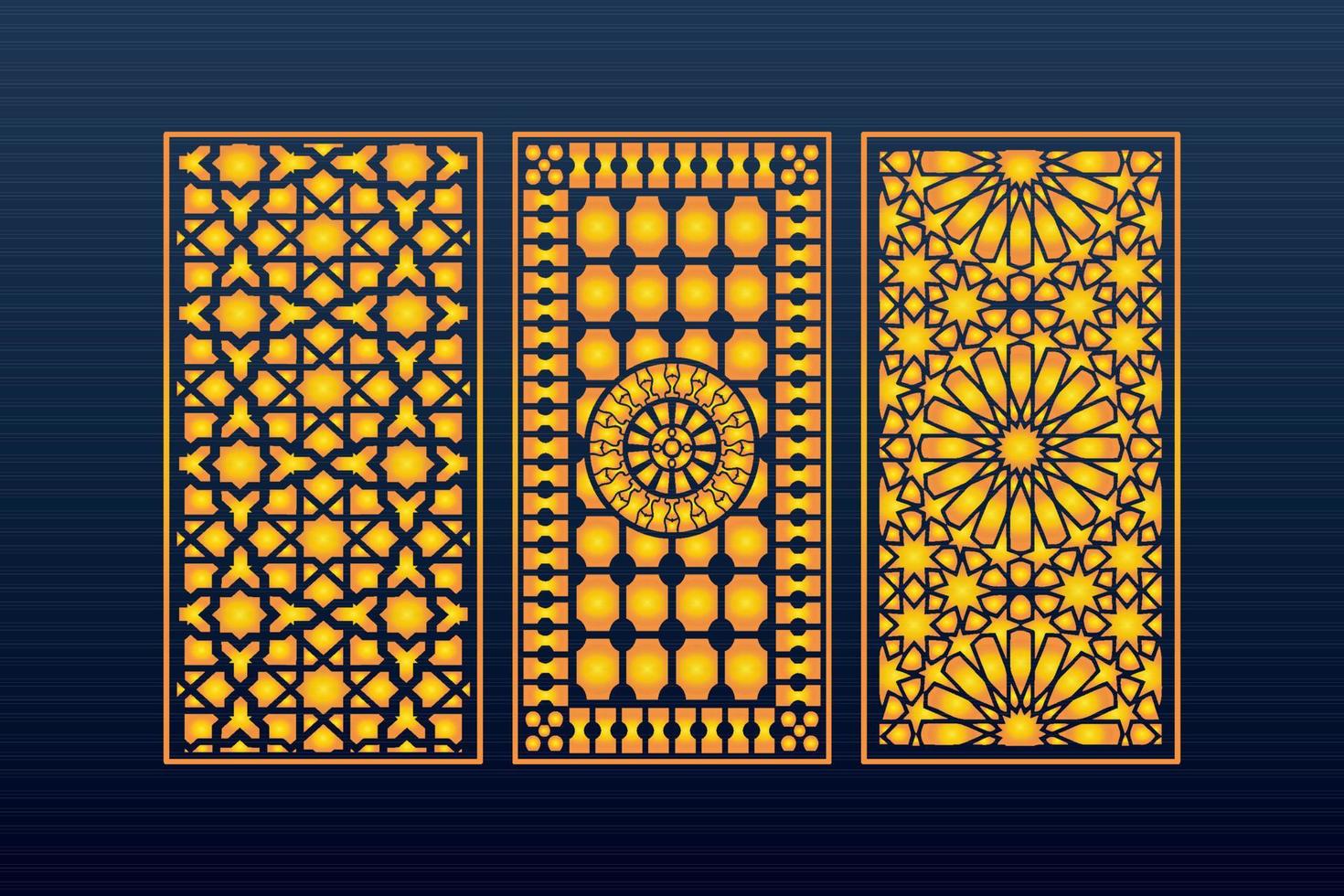 Decorative Abstract Geometric islamic Background Elegant Ornaments Card Cnc Cut vector