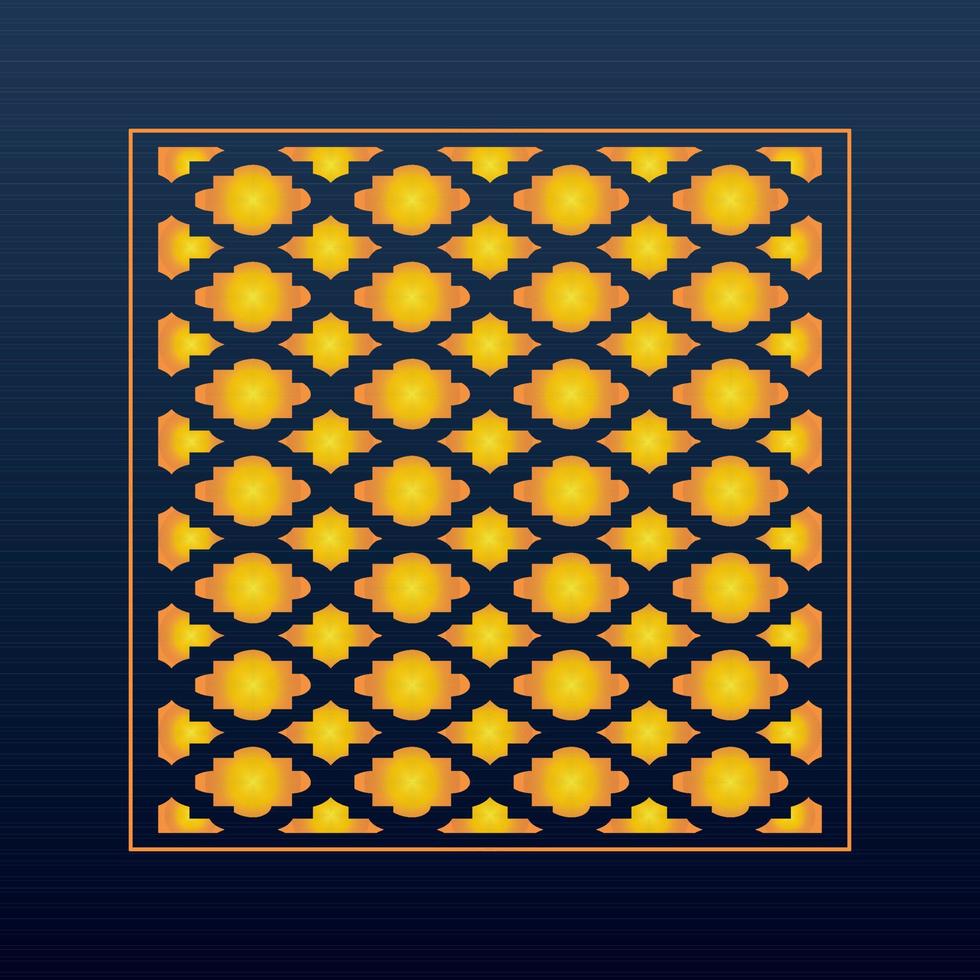 Decorative Abstract Geometric Background Gold Arabic Ornament Die Cut Pattern vector
