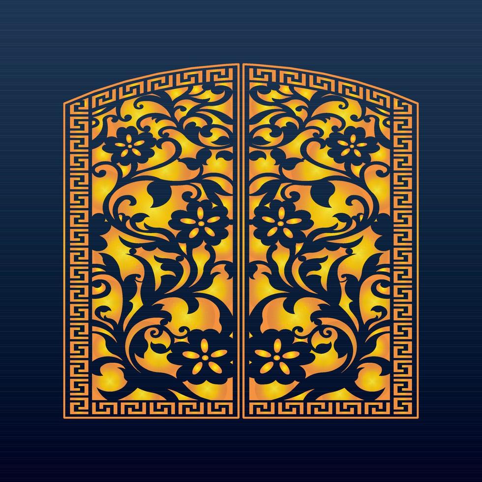 Decorative Abstract Geometric Background Gold Arabic Ornament Die Cut Pattern vector