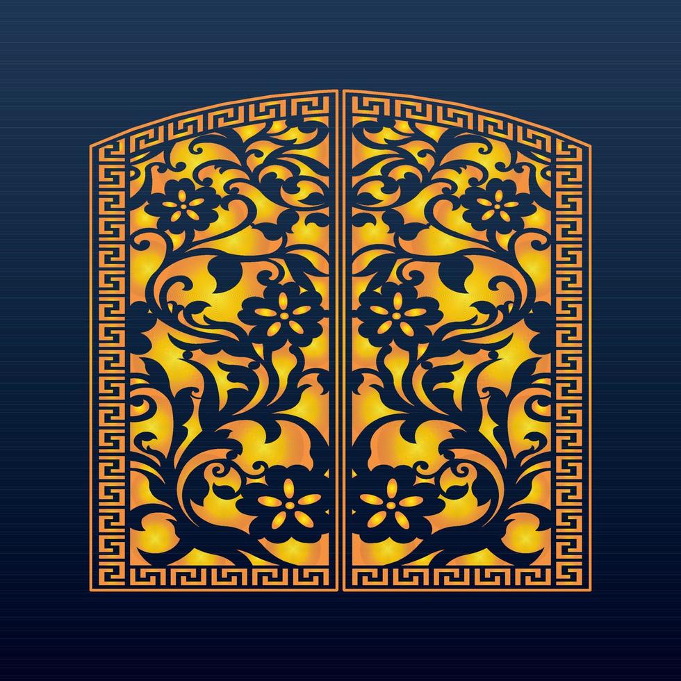 fondo geométrico abstracto decorativo ornamento árabe dorado patrón troquelado vector