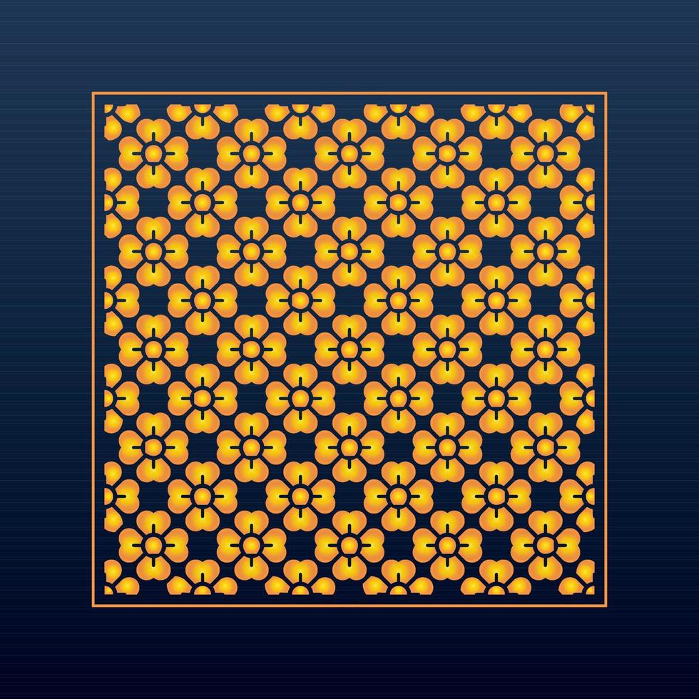 Decorative Abstract Geometric Background Gold Arabic Ornament Die Cut Pattern vector