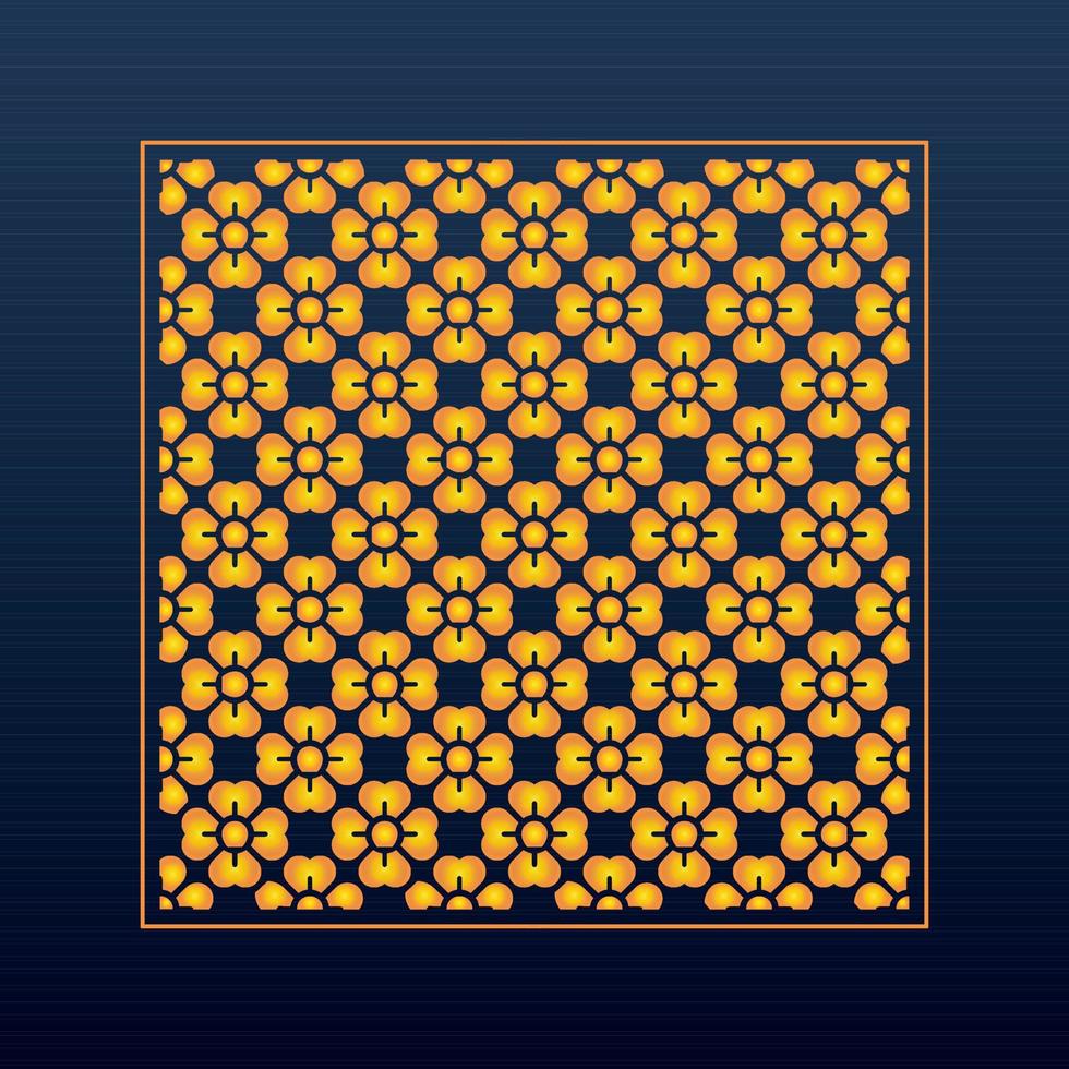 fondo geométrico abstracto decorativo ornamento árabe dorado patrón troquelado vector