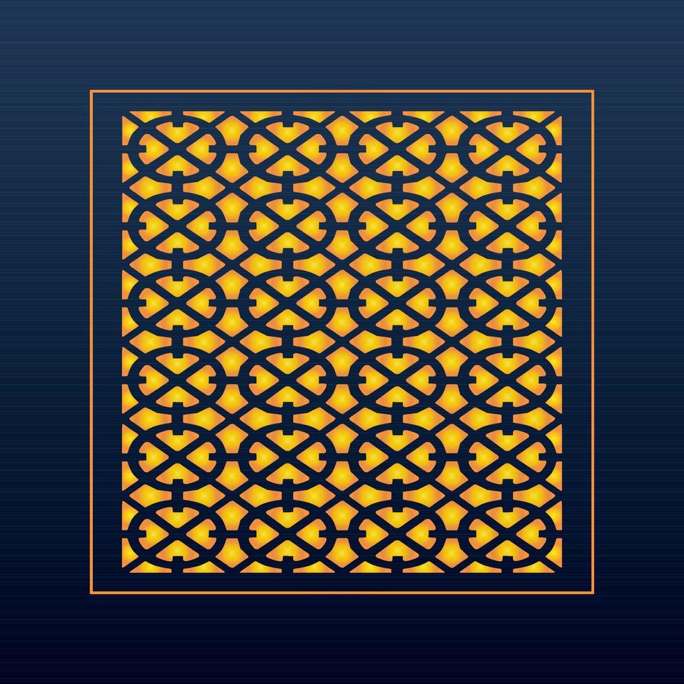 Decorative Abstract Geometric Background Gold Arabic Ornament Die Cut Pattern vector