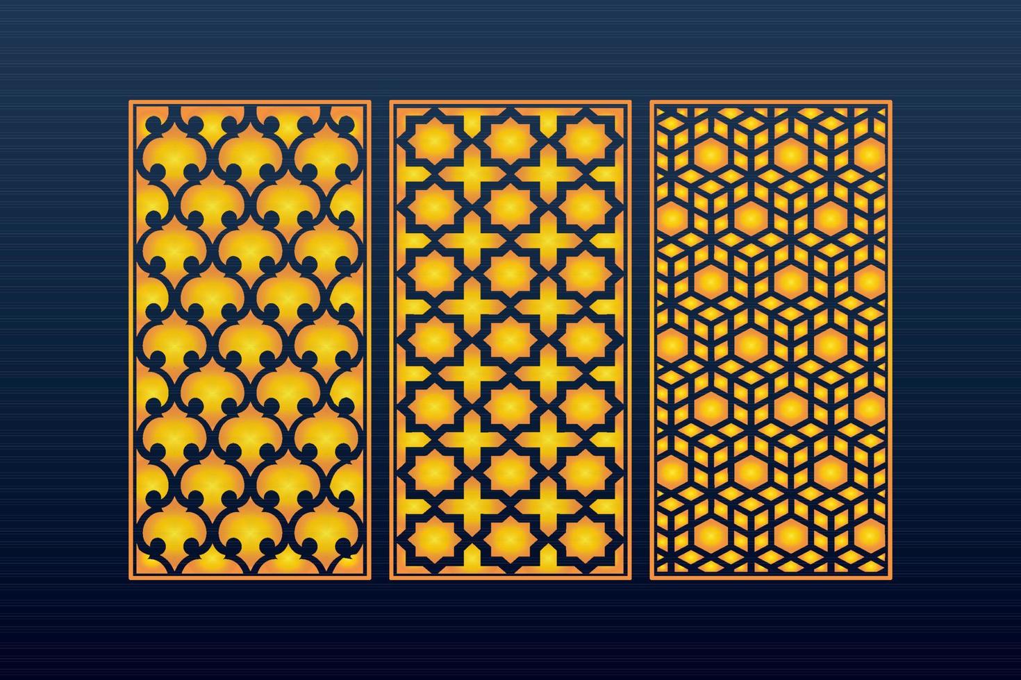 Decorative Abstract Geometric islamic Background Elegant Ornaments Card Cnc Cut vector