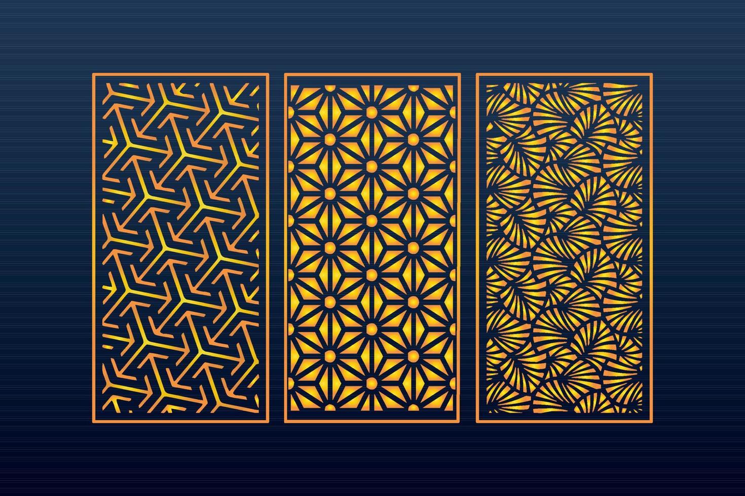 Decorative Abstract Geometric islamic Background Elegant Ornaments Card Cnc Cut vector