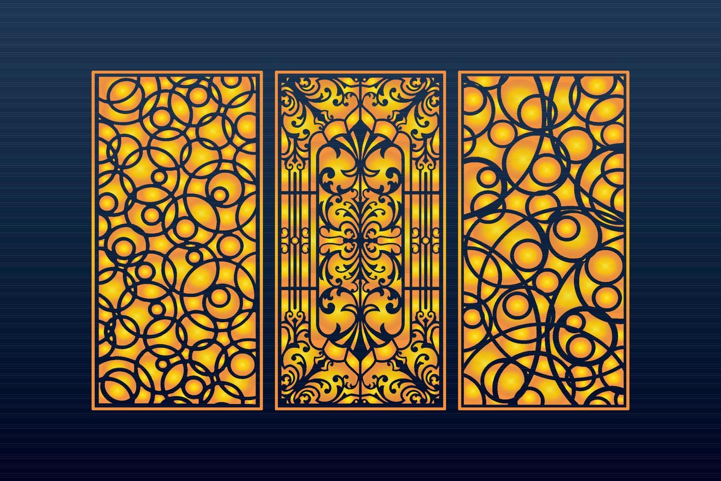 Decorative Abstract Geometric islamic Background Elegant Ornaments Card Cnc Cut vector