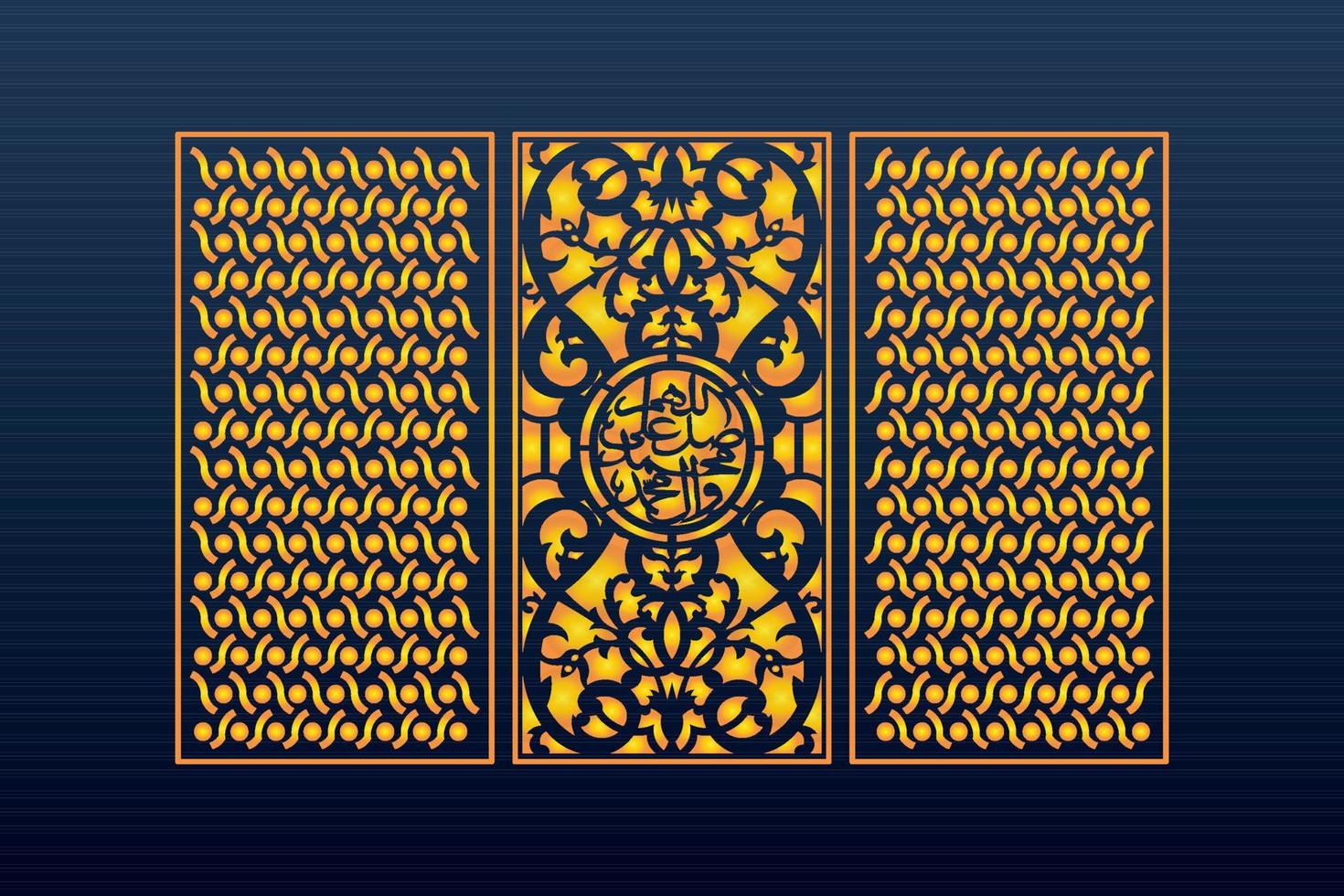 Decorative Abstract Geometric islamic Background Elegant Ornaments Card Cnc Cut vector