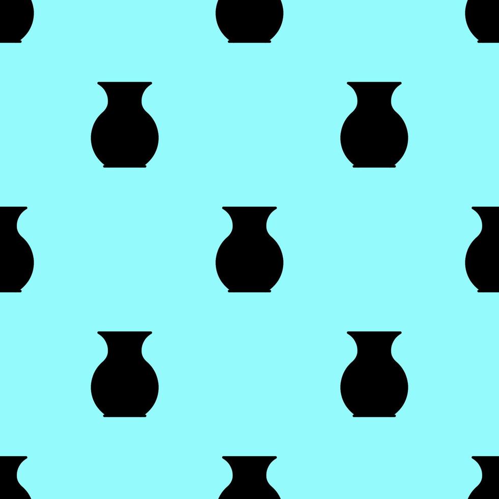 Vector seamless pattern of vase on blue background for textile, clothes, postcards, wallpapers