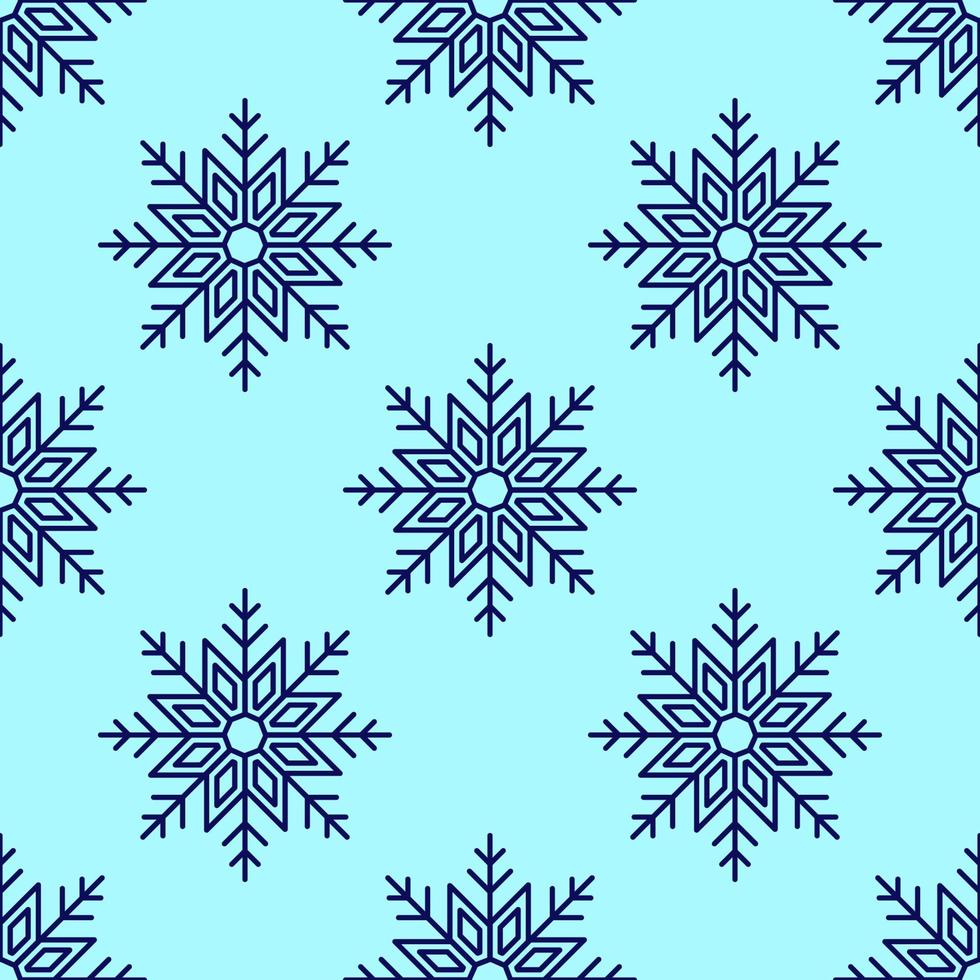 vector patrón sin costuras de copos de nieve sobre fondo turquesa vibrante