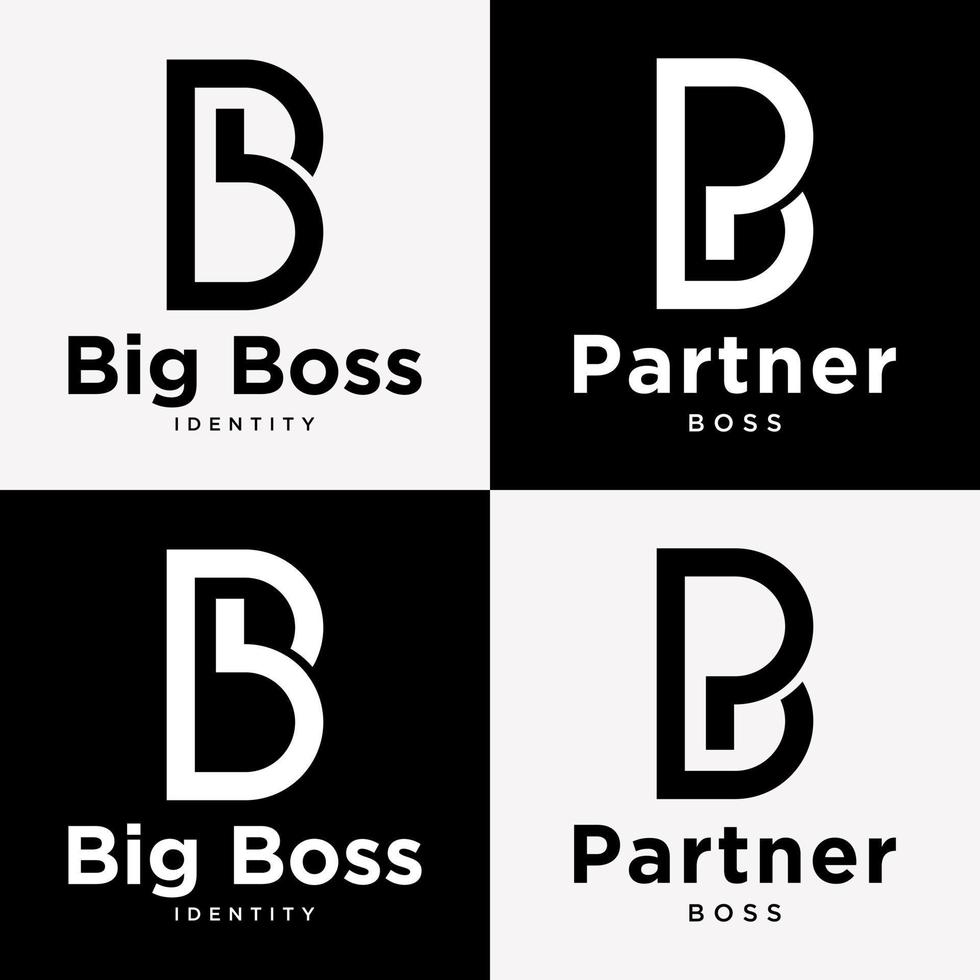 letra b bb pb bp monograma estilo alfabeto identidad empresa negocio logotipo diseño vector