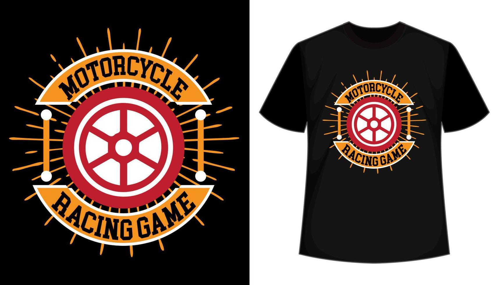 Motorcycle racing game vector t-shirt design template.