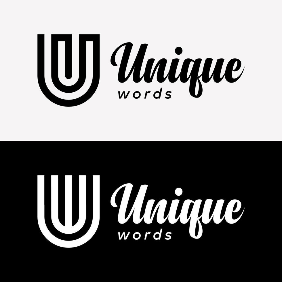 letra u uw wu monograma alfabeto estilo simple identidad negocio logotipo diseño vector